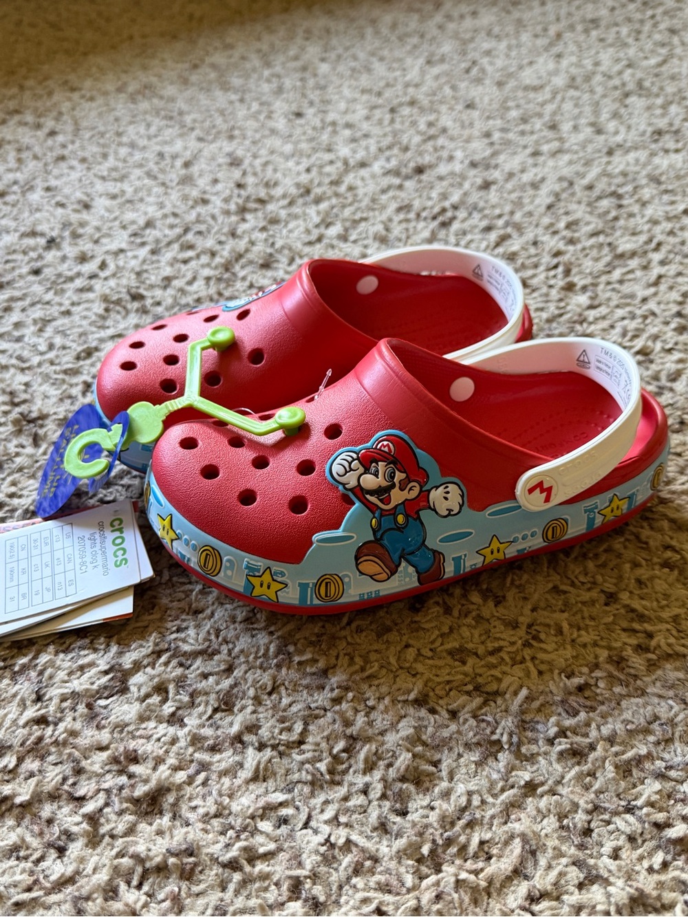 Super Mario croc light up kids size 13C